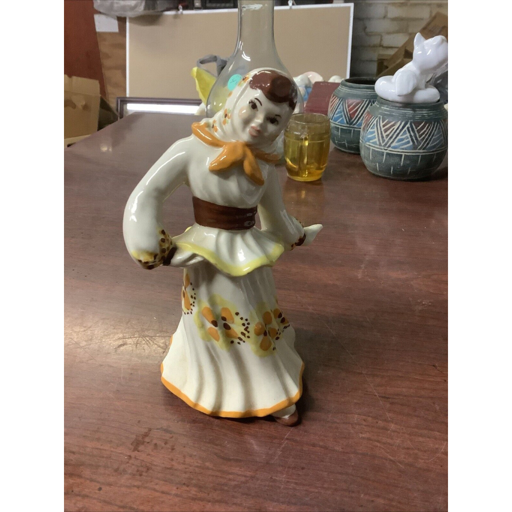 Vintage Ceramic Arts Studio Dancing Lady "Polish" Girl Woman w/ Scarf Figurine